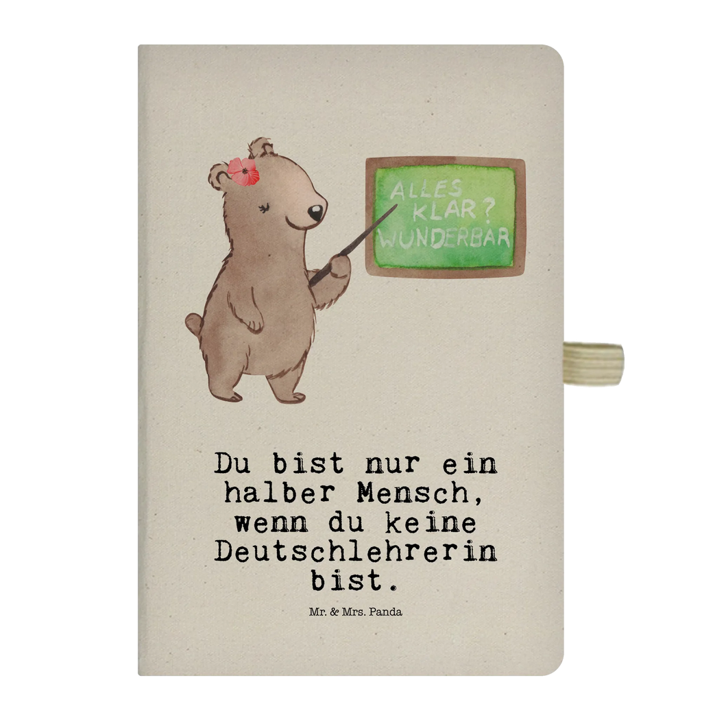 Bawełniany notatnik DIN A4 Nauczycielka języka niemieckiego serce Zawód, Wykształcenie, Jubileusz, Pożegnanie, Emerytura, Kolega, Koleżanka, Prezent, Dawać, Pracownik, Współpracownik, Firma, Dziękuję, Dziękuję bardzo