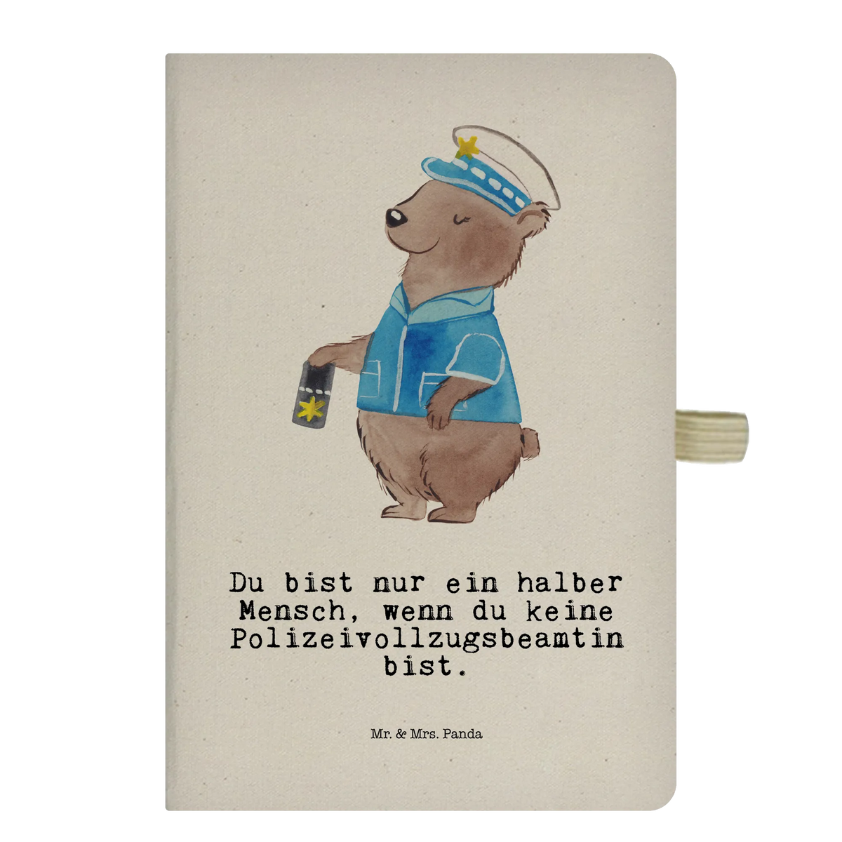 Bawełniany notes DIN A5 Policjantka Serce Zawód, Wykształcenie, Prezent, Jubileusz, Pożegnanie, Emerytura, Kolega, Dziękuję, Koleżanka, Dawać, Pracownik, Współpracownik, Dziękuję bardzo