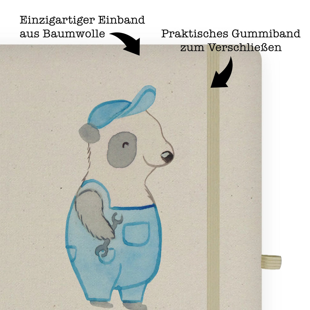 Bawełniany notes DIN A5 Mechatronik ds. chłodnictwa serce Zawód, Wykształcenie, Jubileusz, Pożegnanie, Emerytura, Kolega, Koleżanka, Prezent, Dawać, Pracownik, Współpracownik, Firma, Dziękuję, Dziękuję bardzo