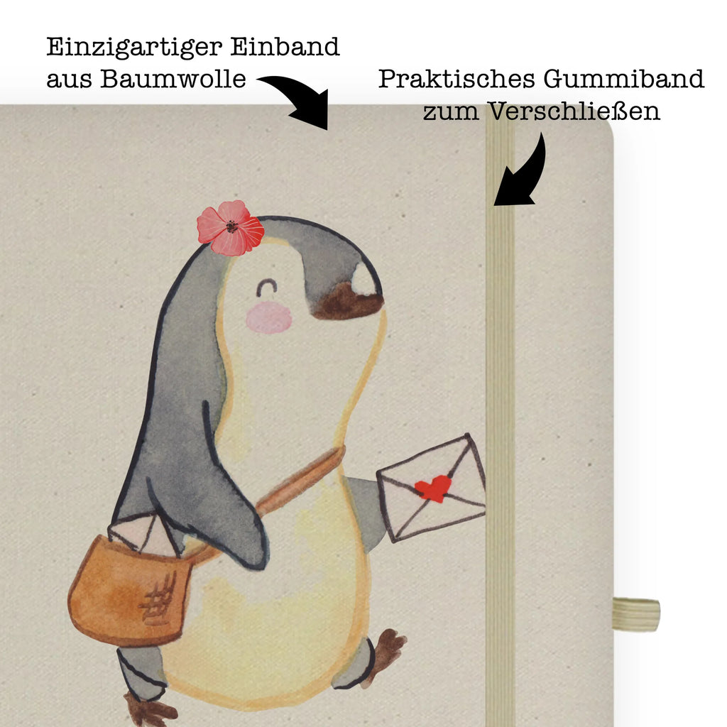 Cotton notebook mailwoman heart entry book, notepad, notes, journal, sketchbook, address book, notebook, writing book, diary, gift, gift idea, best, farewell gift, passing exam, anniversary, retirement, promotion, job start, sayings, funny, profession