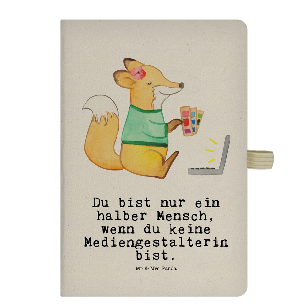 Bawełniany notes DIN A5 Projektantka mediów serce Zawód, Wykształcenie, Jubileusz, Pożegnanie, Emerytura, Kolega, Koleżanka, Prezent, Dawać, Pracownik, Współpracownik, Firma, Dziękuję, Dziękuję bardzo