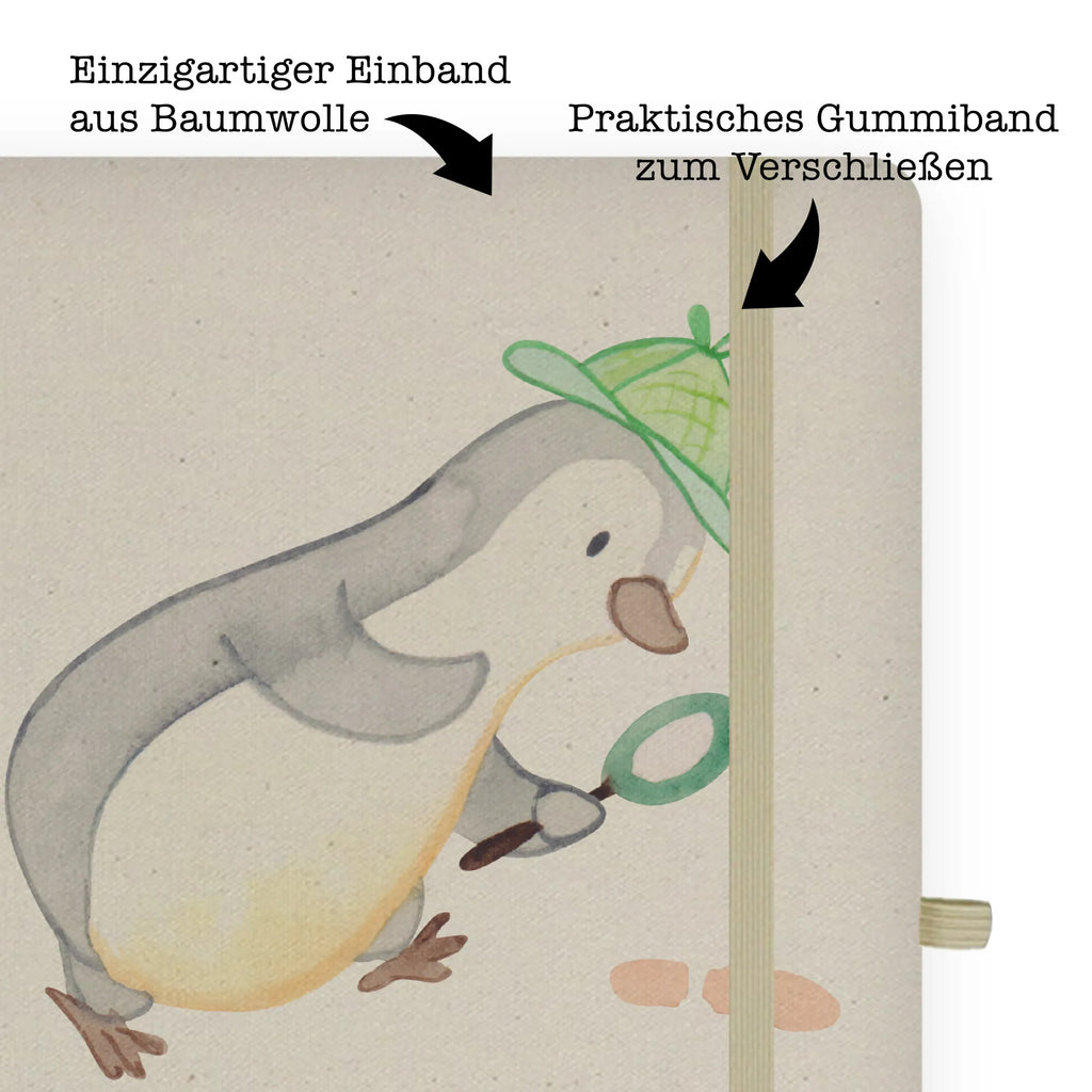 Bawełniany notatnik DIN A4 detektyw serce Zawód, Wykształcenie, Jubileusz, Pożegnanie, Emerytura, Kolega, Koleżanka, Prezent, Dawać, Pracownik, Współpracownik, Firma, Dziękuję, Dziękuję bardzo