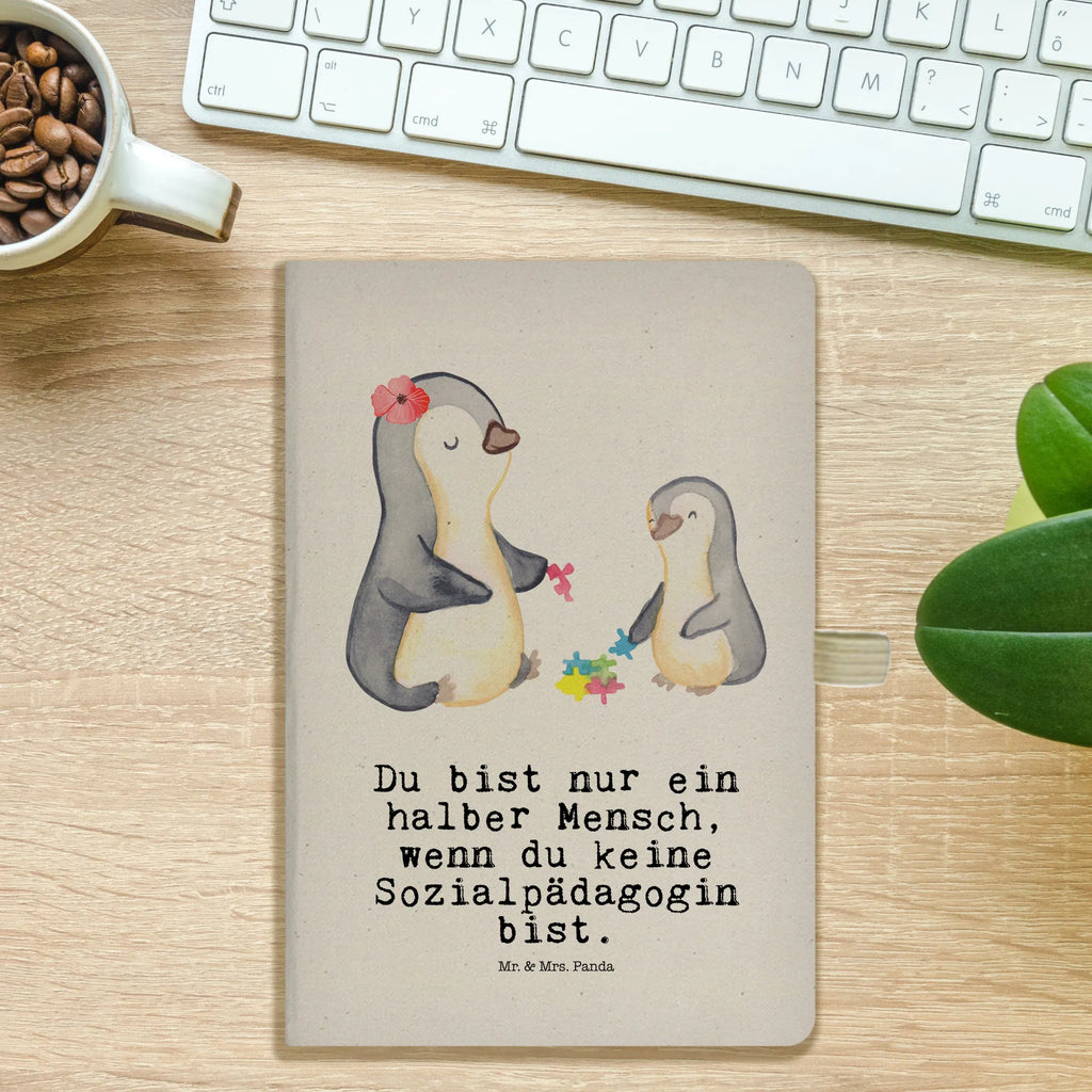 Bawełniany notes DIN A5 pedagog społeczny serce Zawód, Wykształcenie, Jubileusz, Pożegnanie, Emerytura, Kolega, Koleżanka, Prezent, Dawać, Pracownik, Współpracownik, Firma, Dziękuję, Dziękuję bardzo