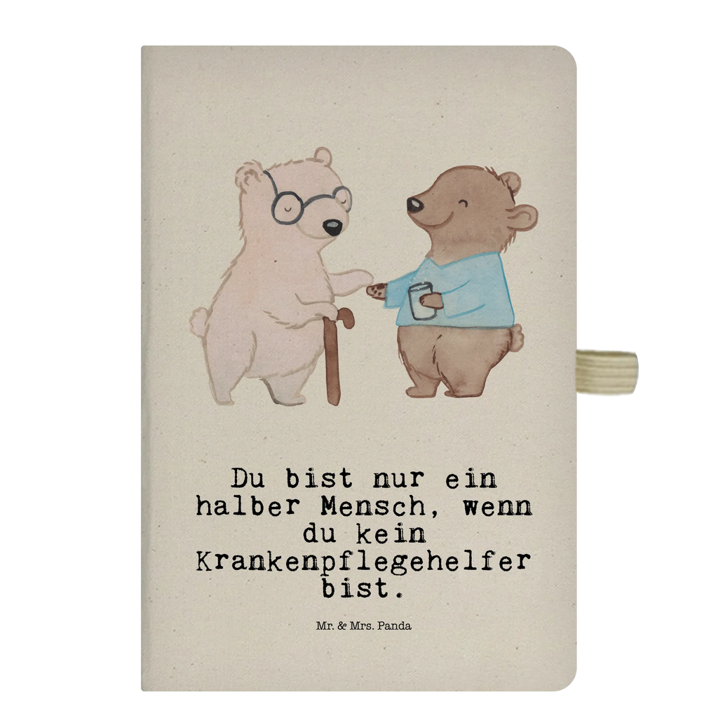 Bawełniany notes DIN A5 pomocnik pielęgniarski Serce Zawód, Wykształcenie, Jubileusz, Pożegnanie, Emerytura, Kolega, Koleżanka, Prezent, Dawać, Pracownik, Współpracownik, Firma, Dziękuję, Dziękuję bardzo