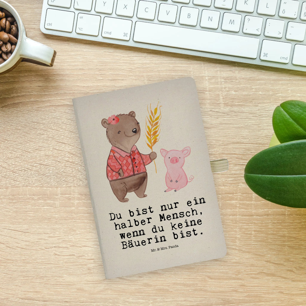 Cotton notebook female farmer Heart notebook, writing book, notepad, notes, entry book, sketchbook, address book, diary, journal, gift, gift idea, best, farewell gift, passing exam, anniversary, retirement, promotion, job start, sayings, funny, profession