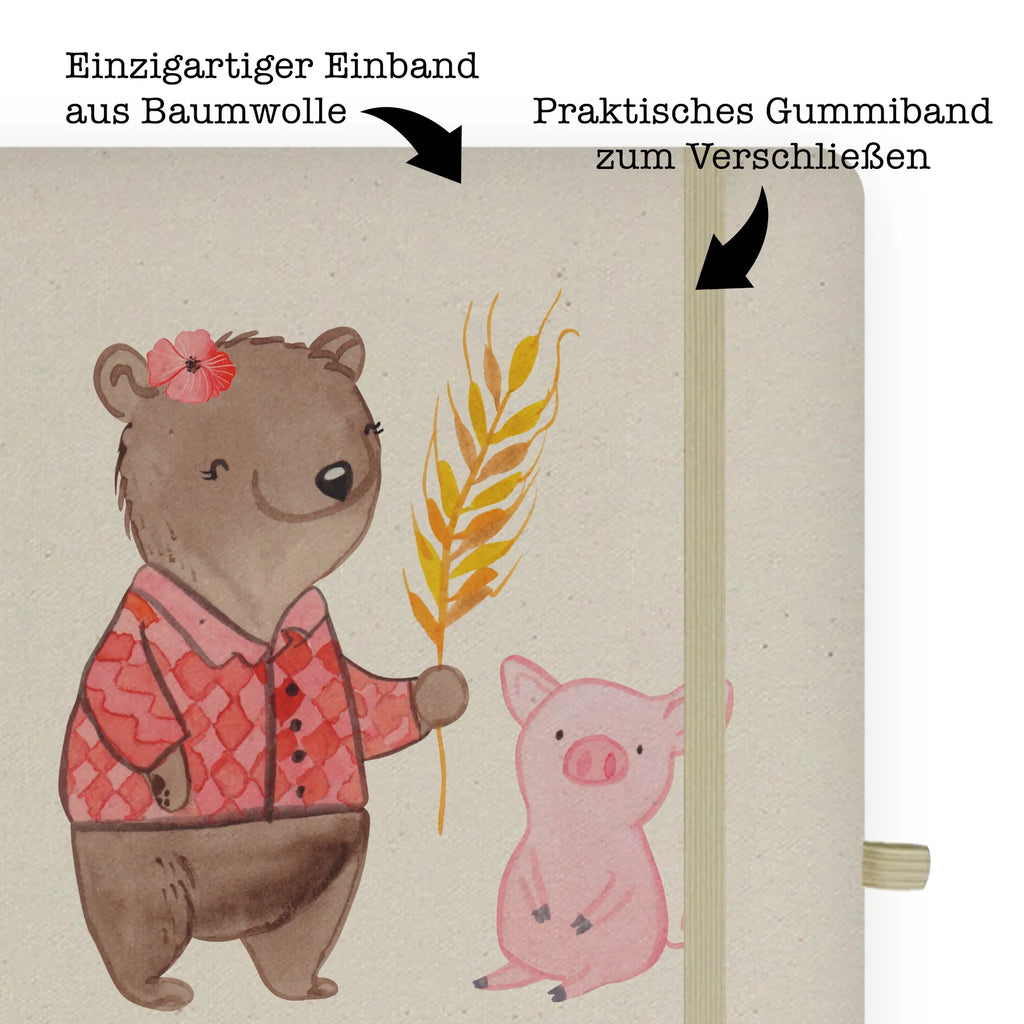 Cotton notebook female farmer Heart notebook, writing book, notepad, notes, entry book, sketchbook, address book, diary, journal, gift, gift idea, best, farewell gift, passing exam, anniversary, retirement, promotion, job start, sayings, funny, profession