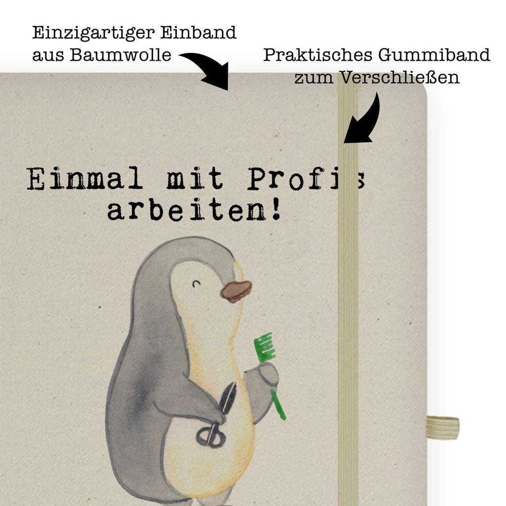 Bawełniany notes DIN A5 fryzjer pasja Zawód, Wykształcenie, Jubileusz, Pożegnanie, Emerytura, Kolega, Koleżanka, Prezent, Dawać, Pracownik, Współpracownik, Firma, Dziękuję, Dziękuję bardzo