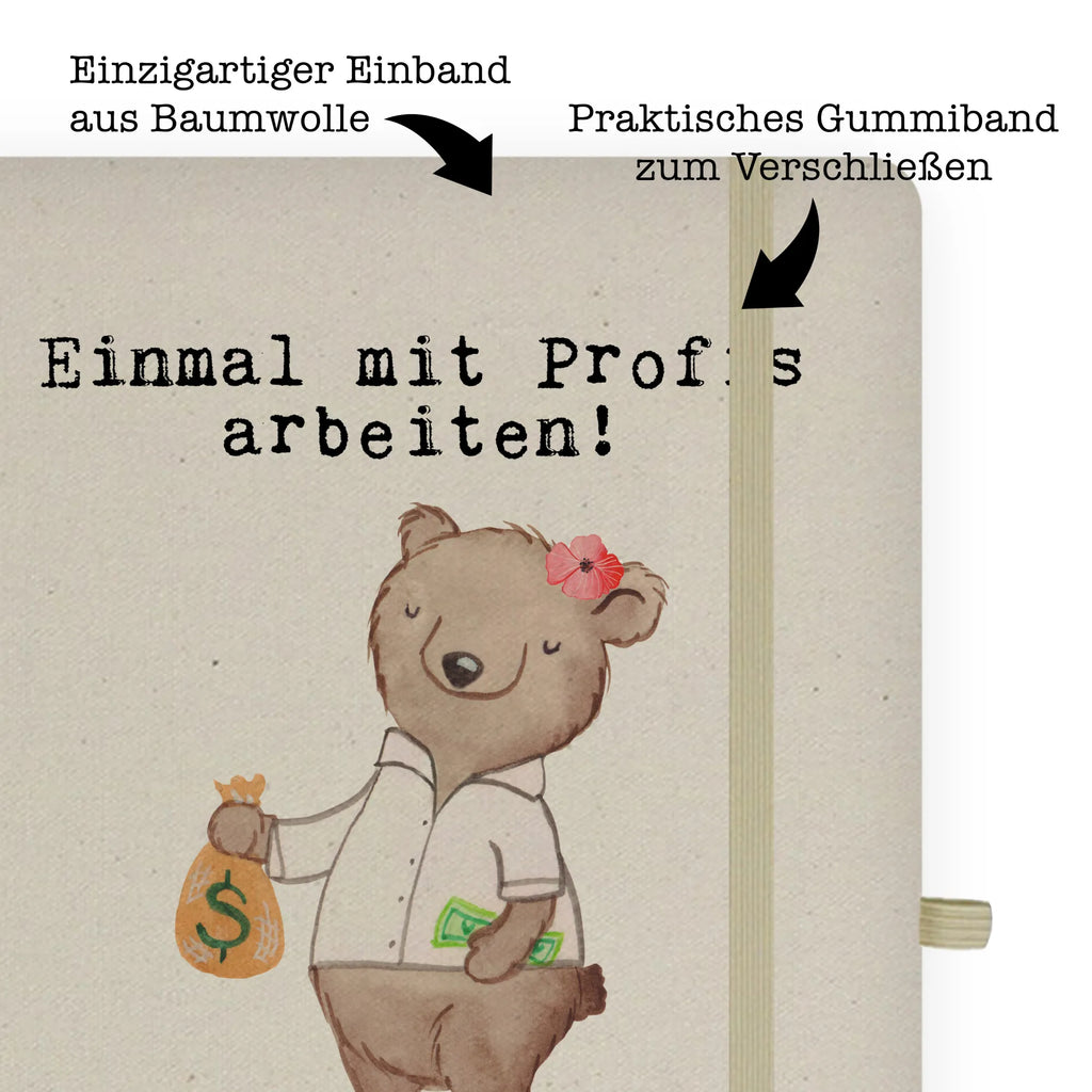 Bawełniany notatnik DIN A4 bankierka Pasja Zawód, Wykształcenie, Jubileusz, Pożegnanie, Emerytura, Kolega, Koleżanka, Prezent, Dawać, Pracownik, Współpracownik, Firma, Dziękuję, Dziękuję bardzo