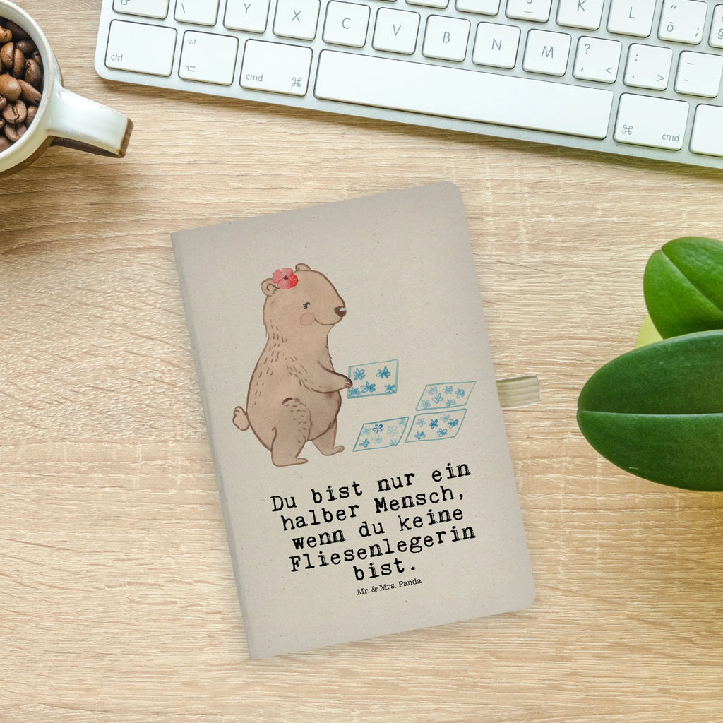 Bawełniany notes DIN A5 Płytkarka serce Zawód, Wykształcenie, Jubileusz, Pożegnanie, Emerytura, Kolega, Koleżanka, Prezent, Dawać, Pracownik, Współpracownik, Firma, Dziękuję, Dziękuję bardzo