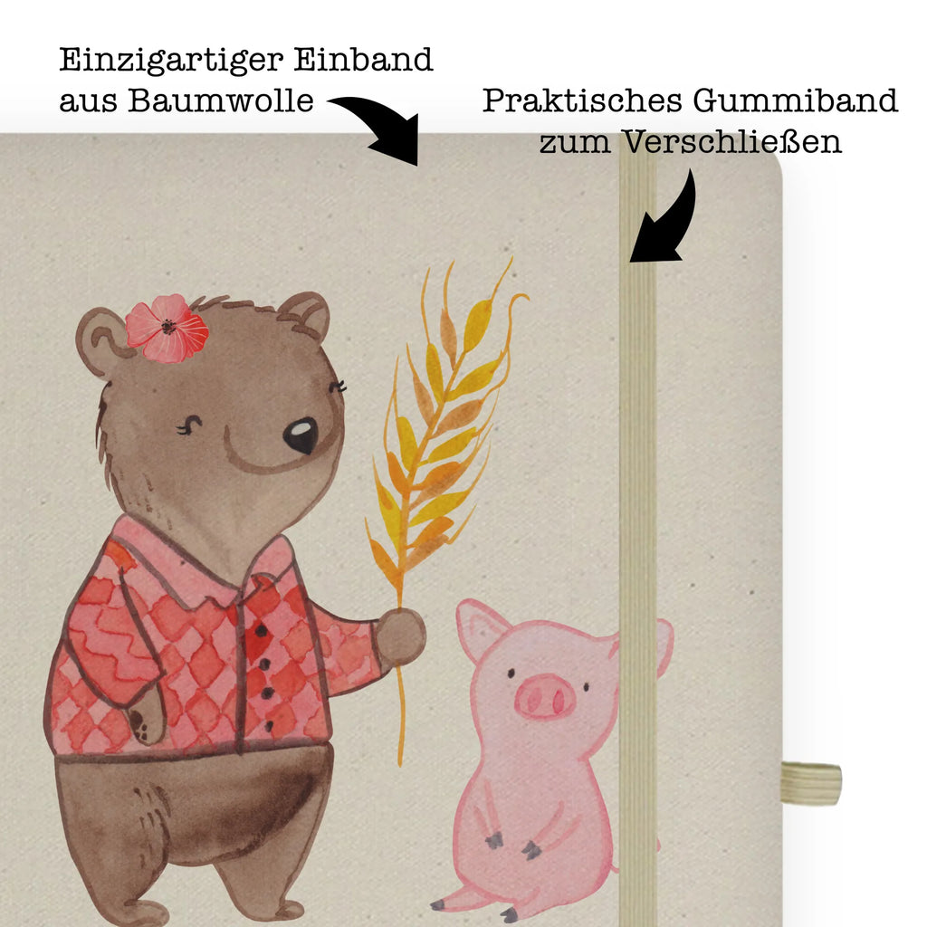 Cotton notebook female farmer Heart notebook, writing book, notepad, notes, entry book, sketchbook, address book, diary, journal, gift, gift idea, best, farewell gift, passing exam, anniversary, retirement, promotion, job start, sayings, funny, profession