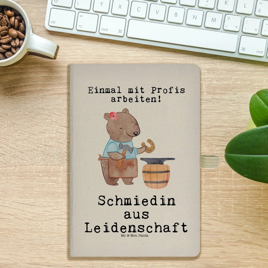 Bawełniany notes DIN A5 kowalka Pasja Zawód, Wykształcenie, Jubileusz, Pożegnanie, Emerytura, Kolega, Koleżanka, Prezent, Dawać, Pracownik, Współpracownik, Firma, Dziękuję, Dziękuję bardzo