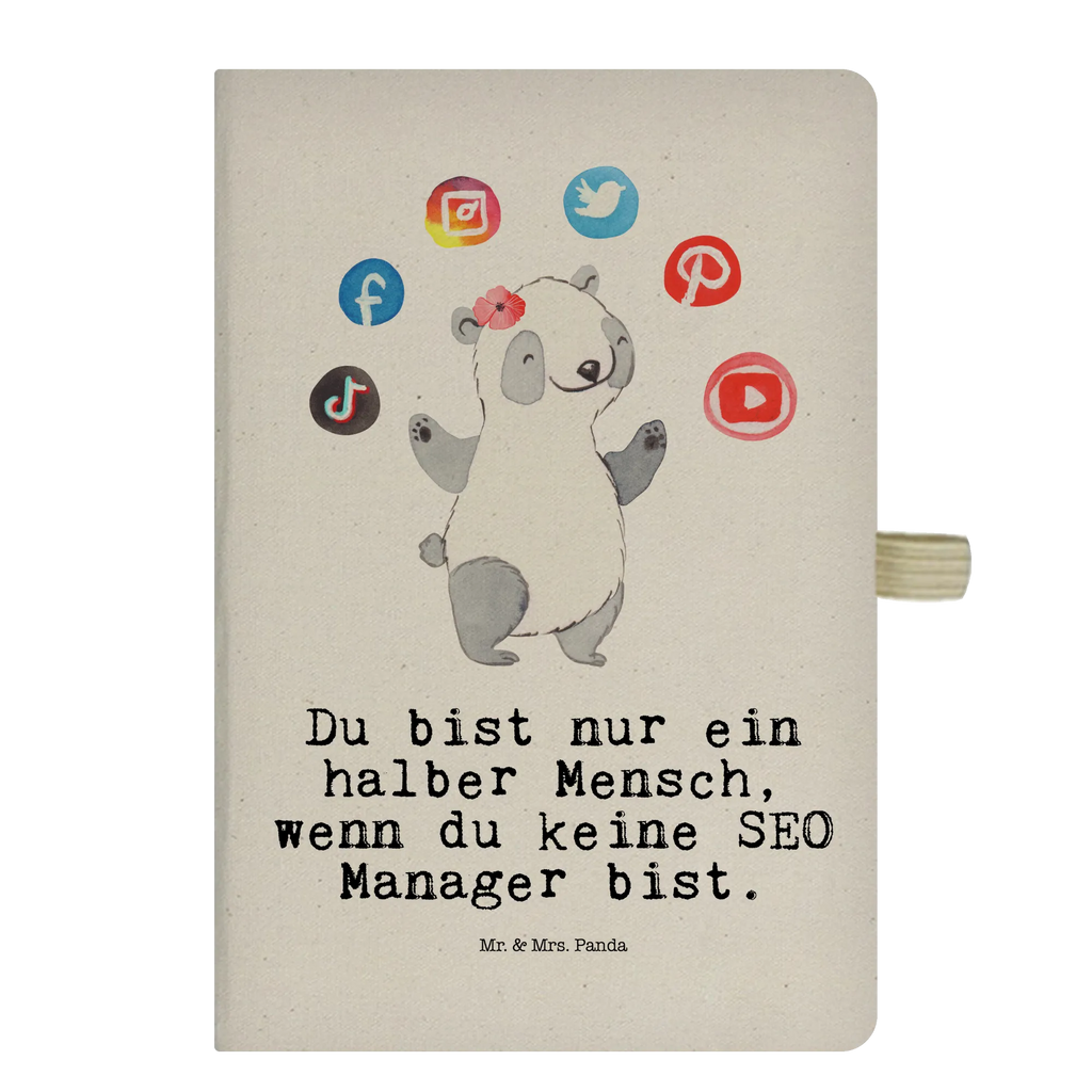 Bawełniany notatnik DIN A4 Menedżer SEO Serce Zawód, Wykształcenie, Jubileusz, Pożegnanie, Emerytura, Kolega, Koleżanka, Prezent, Dawać, Pracownik, Współpracownik, Firma, Dziękuję, Dziękuję bardzo