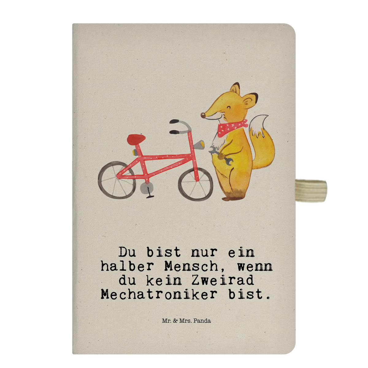 Cotton notebook Two-Wheeler Mechatronics Technician Heart gift, sayings, gift idea, best, farewell gift, passing exam, anniversary, retirement, promotion, job start, profession