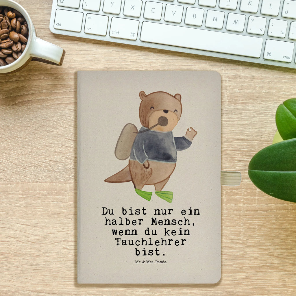 Cotton notebook Diving Instructor Heart writing book, journal, sketchbook, diary, notes, address book, notepad, notebook, entry book, gift, gift idea, best, farewell gift, passing exam, anniversary, retirement, promotion, job start, sayings, funny, profession