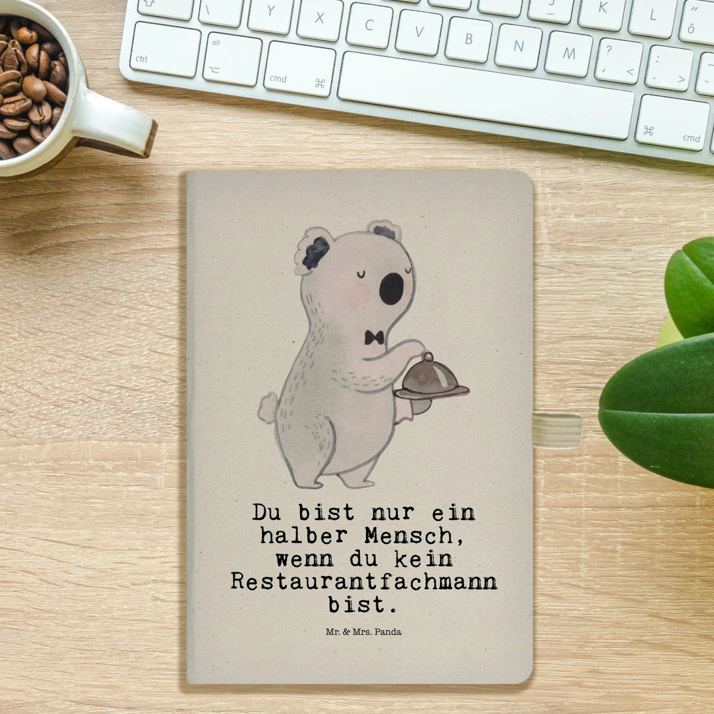 Bawełniany notatnik DIN A4 Kelner serce Zawód, Wykształcenie, Jubileusz, Pożegnanie, Emerytura, Kolega, Koleżanka, Prezent, Dawać, Pracownik, Współpracownik, Firma, Dziękuję, Dziękuję bardzo