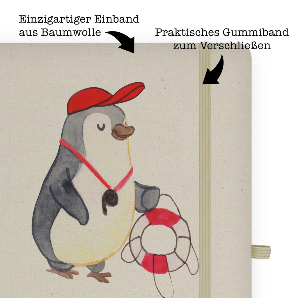 Cotton notebook lifeguard Heart sketchbook, entry book, notepad, diary, journal, notes, writing book, address book, notebook, gift, gift idea, best, farewell gift, passing exam, anniversary, retirement, promotion, job start, sayings, funny, profession