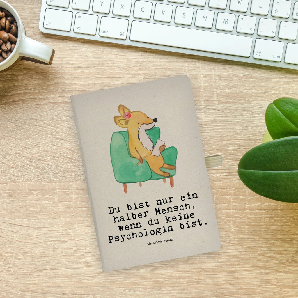 Bawełniany notes DIN A5 psycholożka serce Zawód, Wykształcenie, Jubileusz, Pożegnanie, Emerytura, Kolega, Koleżanka, Prezent, Dawać, Pracownik, Współpracownik, Firma, Dziękuję, Dziękuję bardzo