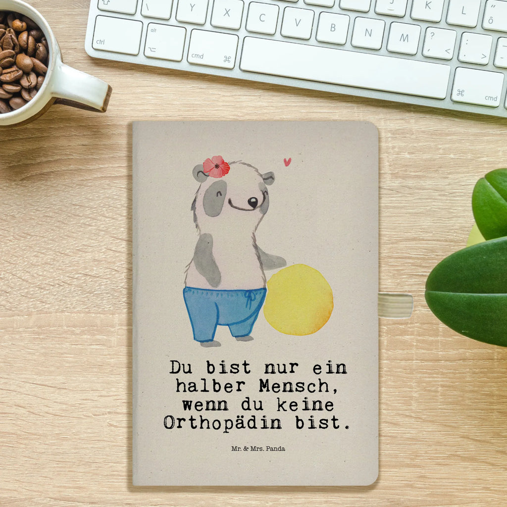 Bawełniany notatnik DIN A4 ortopeda serce Zawód, Wykształcenie, Jubileusz, Pożegnanie, Emerytura, Kolega, Koleżanka, Prezent, Dawać, Pracownik, Współpracownik, Firma, Dziękuję, Dziękuję bardzo