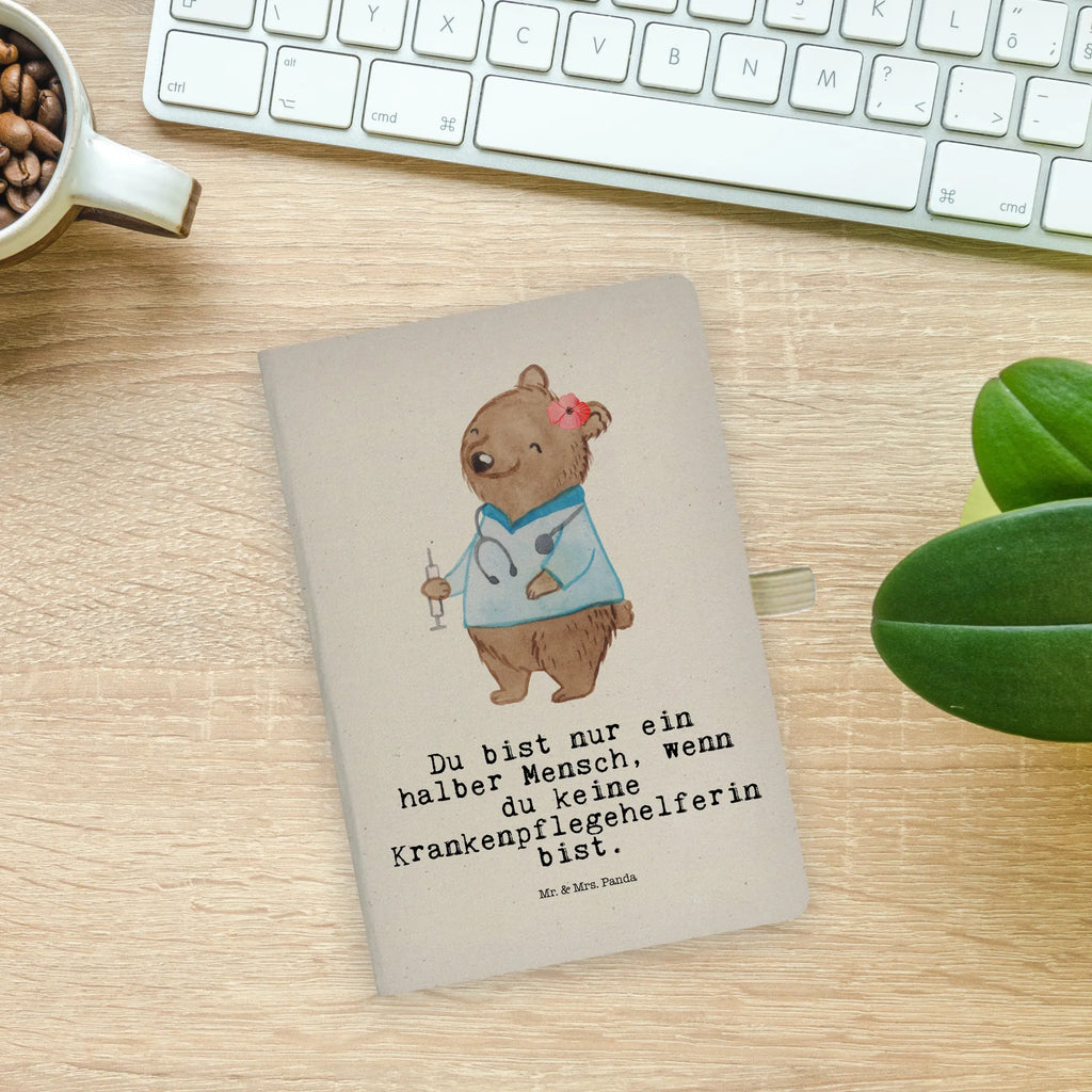 Bawełniany notes DIN A5 Pomoc pielęgniarska Serce Zawód, Wykształcenie, Jubileusz, Pożegnanie, Emerytura, Kolega, Koleżanka, Prezent, Dawać, Pracownik, Współpracownik, Firma, Dziękuję, Dziękuję bardzo