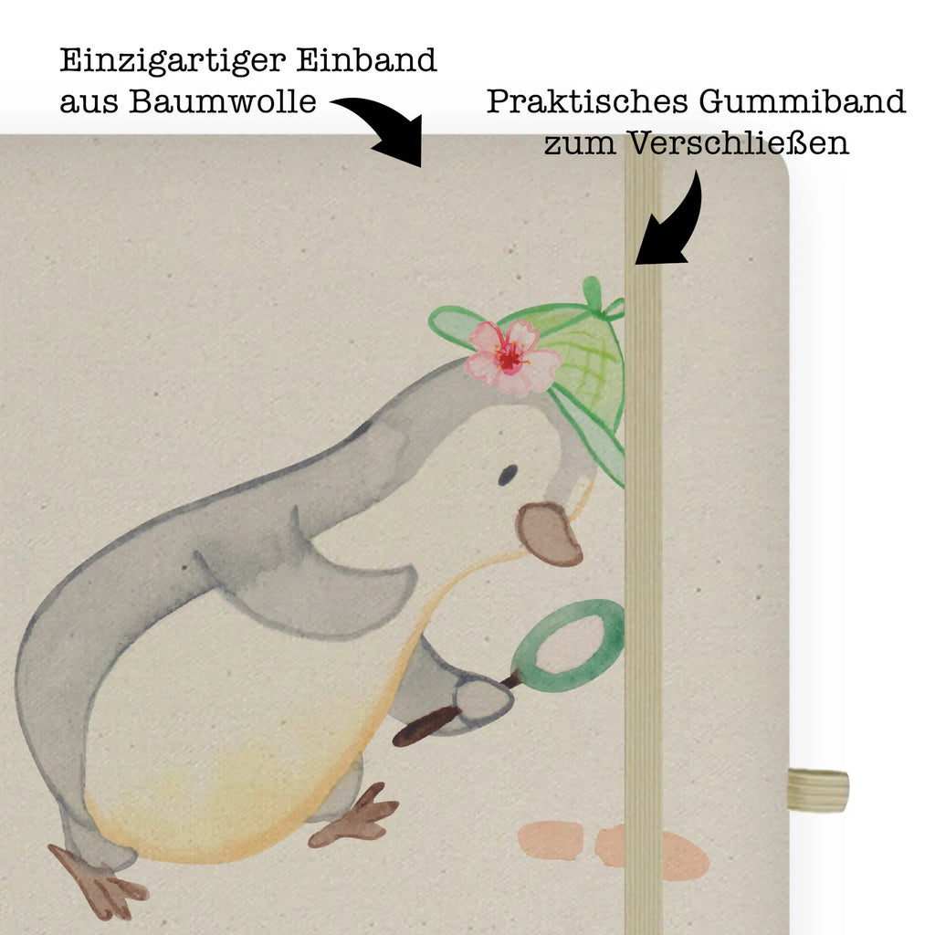 Cotton notebook Detective Heart journal, writing book, sketchbook, diary, notebook, notes, notepad, address book, entry book, gift, gift idea, best, farewell gift, passing exam, anniversary, retirement, promotion, job start, sayings, funny, profession