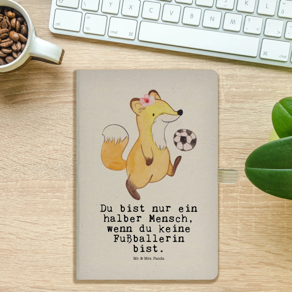 Cotton notebook female footballer Heart diary, notes, writing book, address book, notepad, journal, notebook, entry book, sketchbook, gift, gift idea, best, farewell gift, passing exam, anniversary, retirement, promotion, job start, sayings, funny, profession