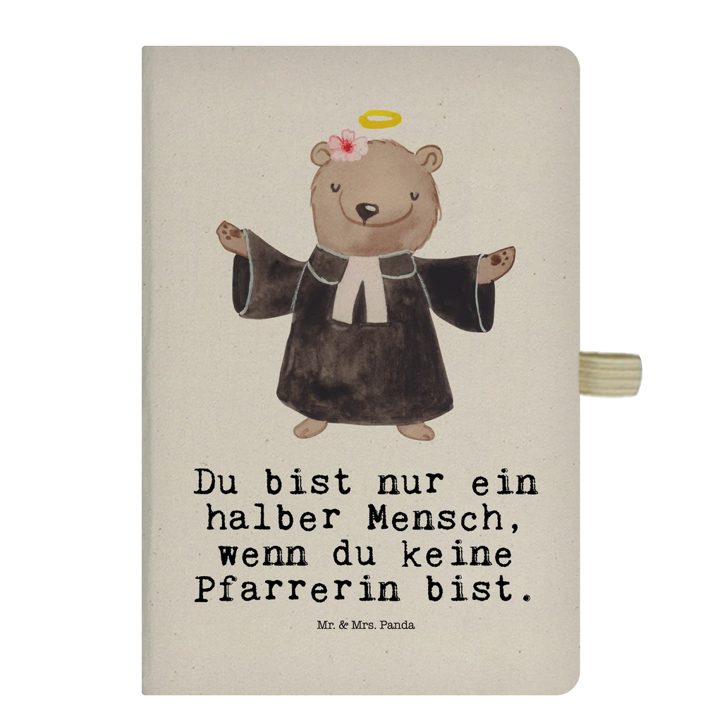 Bawełniany notes DIN A5 proboszczyni serce Zawód, Wykształcenie, Jubileusz, Pożegnanie, Emerytura, Kolega, Koleżanka, Prezent, Dawać, Pracownik, Współpracownik, Firma, Dziękuję, Dziękuję bardzo