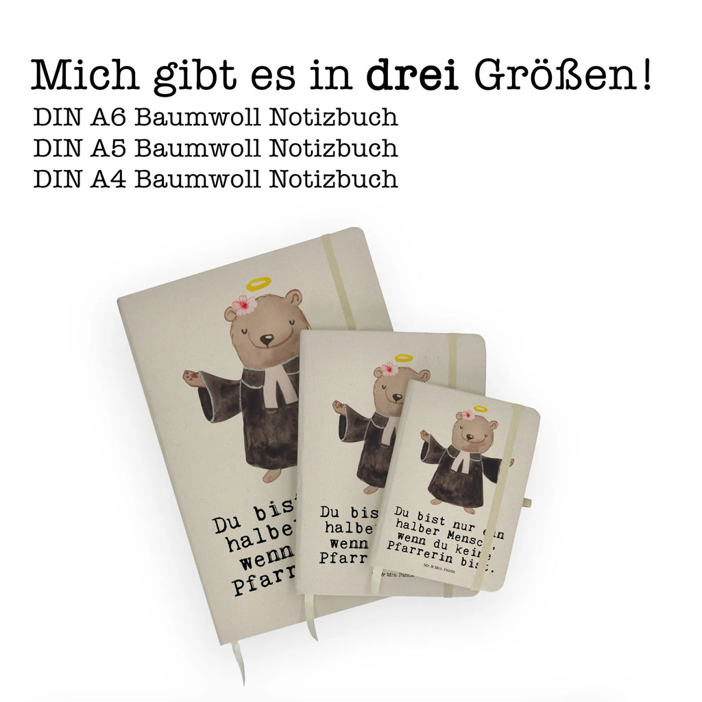 Bawełniany notes DIN A5 proboszczyni serce Zawód, Wykształcenie, Jubileusz, Pożegnanie, Emerytura, Kolega, Koleżanka, Prezent, Dawać, Pracownik, Współpracownik, Firma, Dziękuję, Dziękuję bardzo
