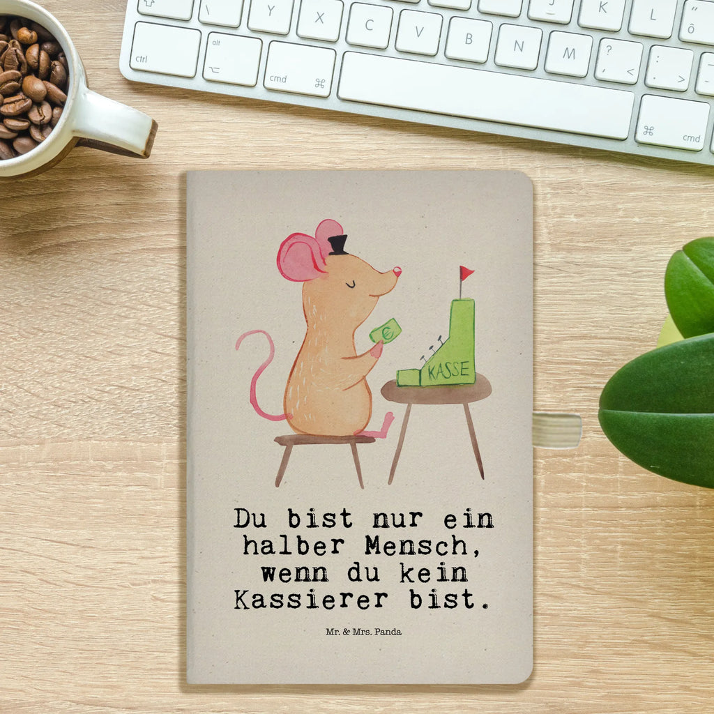 Bawełniany notes DIN A5 kasjer Serce Zawód, Wykształcenie, Jubileusz, Pożegnanie, Emerytura, Kolega, Koleżanka, Prezent, Dawać, Pracownik, Współpracownik, Firma, Dziękuję, Dziękuję bardzo