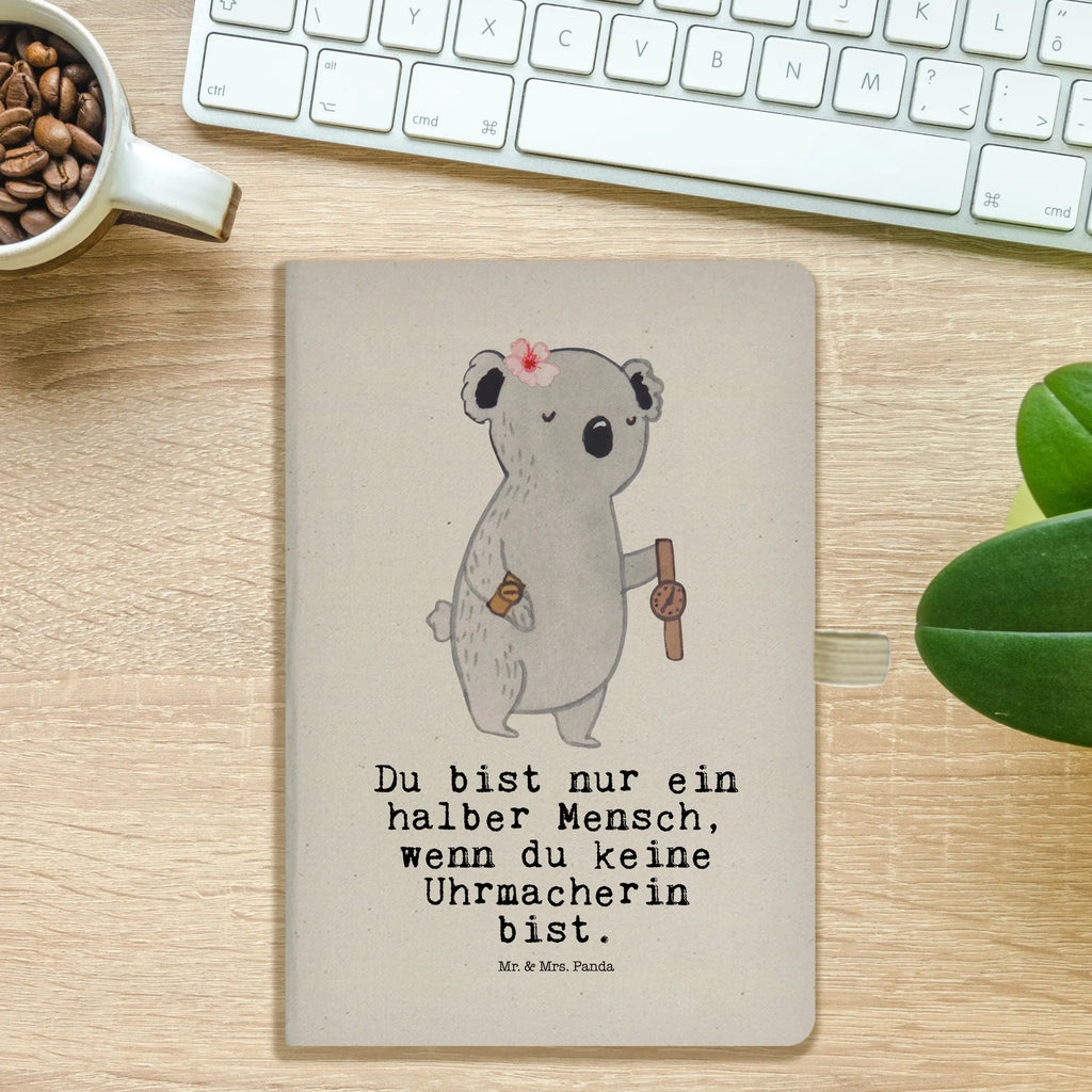 Bawełniany notes DIN A5 Zegarmistrzyni serce Zawód, Wykształcenie, Jubileusz, Pożegnanie, Emerytura, Kolega, Koleżanka, Prezent, Dawać, Pracownik, Współpracownik, Firma, Dziękuję, Dziękuję bardzo