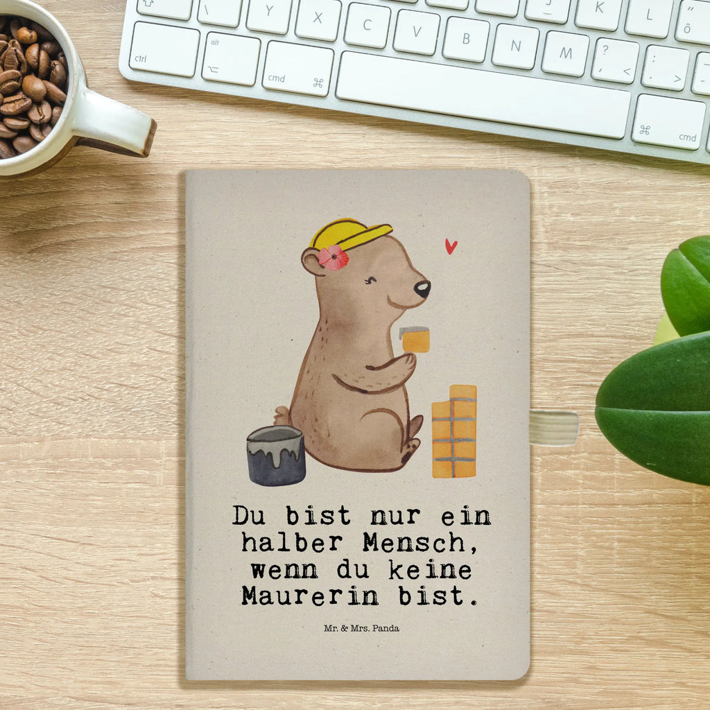 Cotton notebook Female Bricklayer heart address book, journal, sketchbook, notes, entry book, writing book, notepad, notebook, diary, gift, gift idea, best, farewell gift, passing exam, anniversary, retirement, promotion, job start, sayings, funny, profession