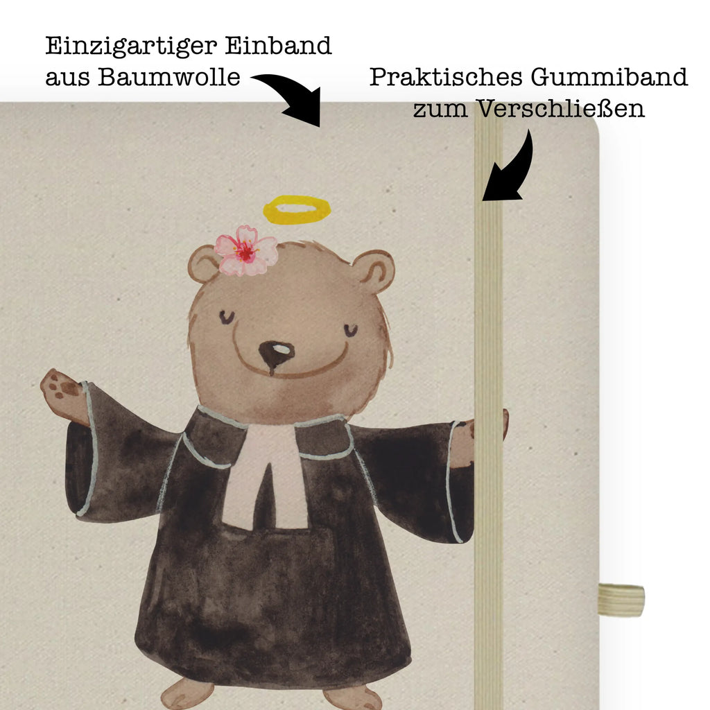 Cotton notebook Female Pastor heart writing book, entry book, notes, sketchbook, address book, notepad, journal, diary, notebook, gift, gift idea, best, farewell gift, passing exam, anniversary, retirement, promotion, job start, sayings, funny, profession