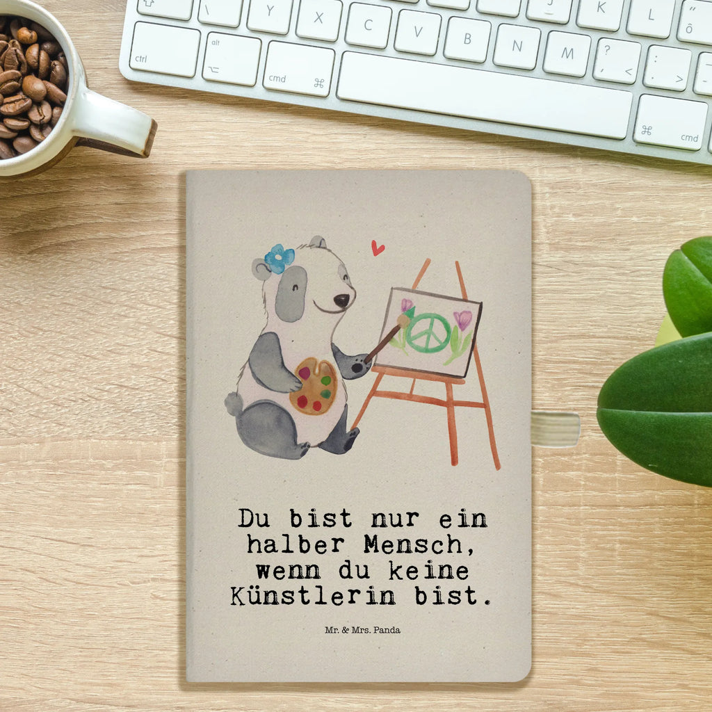 Bawełniany notatnik DIN A4 Artystka serce Zawód, Wykształcenie, Jubileusz, Pożegnanie, Emerytura, Kolega, Koleżanka, Prezent, Dawać, Pracownik, Współpracownik, Firma, Dziękuję, Dziękuję bardzo