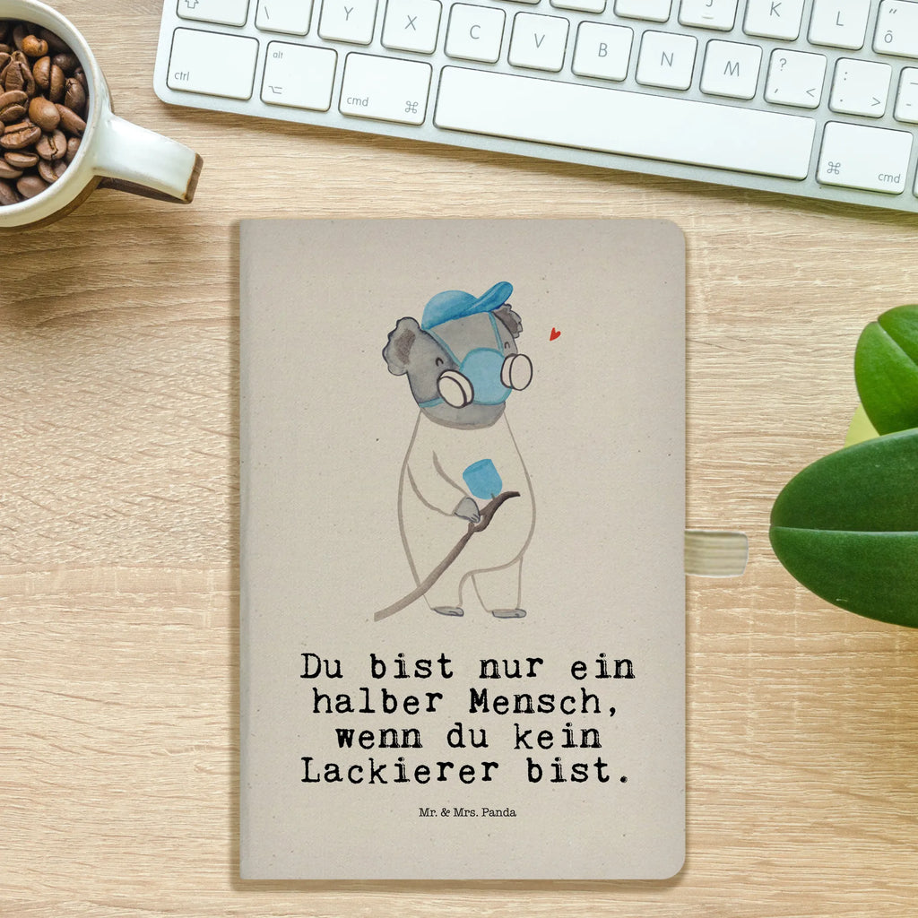 Bawełniany notes DIN A5 lakiernik Serce Zawód, Wykształcenie, Jubileusz, Pożegnanie, Emerytura, Kolega, Koleżanka, Prezent, Dawać, Pracownik, Współpracownik, Firma, Dziękuję, Dziękuję bardzo