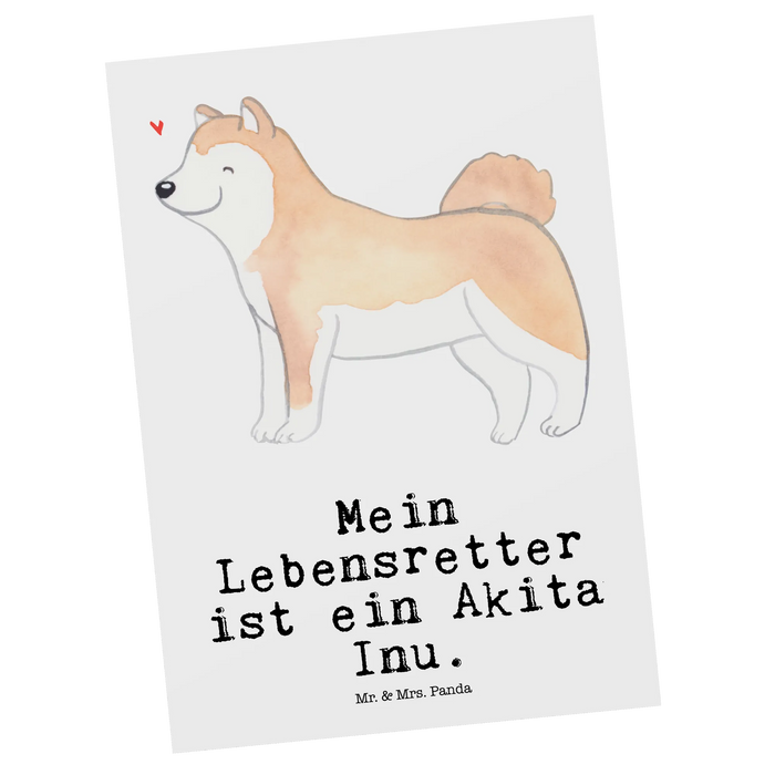 Postkarte Akita Inu Lebensretter