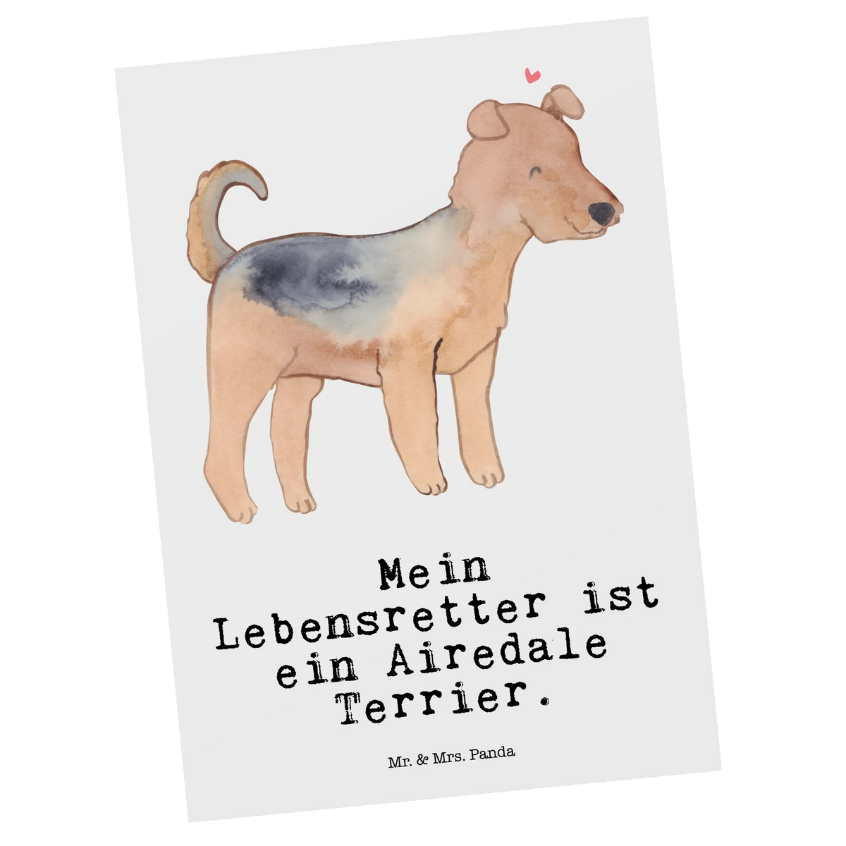 Postcard Airedale Terrier Lifesaver card, postcards, Postcard, gift card, paper, invitation, gift, invitation card, letter, Dog, dog breed, purebred dog, dog owner, animal lover, giving, puppy