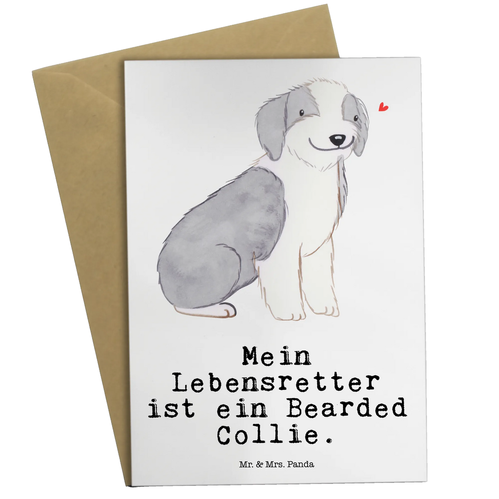 Greetings card Bearded Collie Lifesaver wedding card, invitation card, folding card, birthday card, greeting card, Dog, dog breed, purebred dog, dog owner, gift, animal lover, giving, puppy