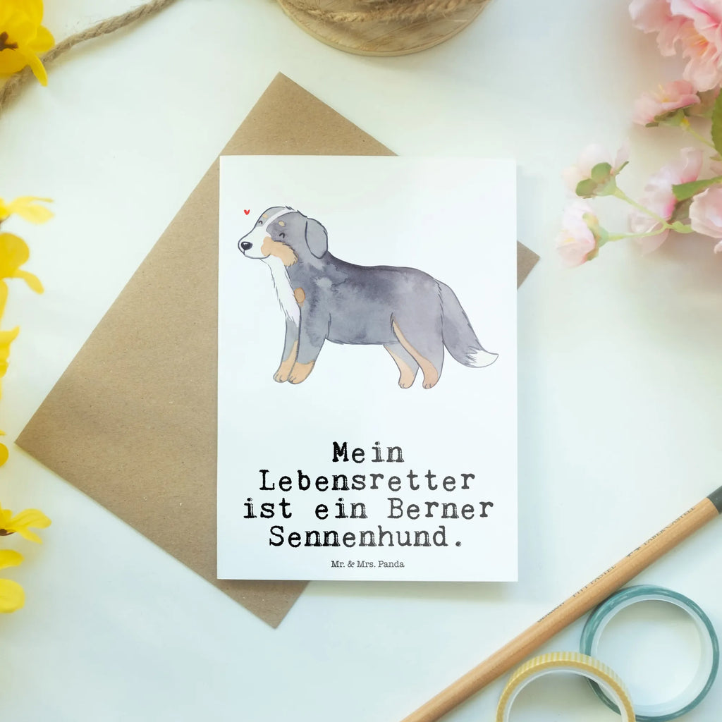 Greetings card Bernese Mountain Dog Lifesaver folding card, greeting card, invitation card, birthday card, wedding card, Dog, dog breed, purebred dog, dog owner, gift, animal lover, giving, puppy