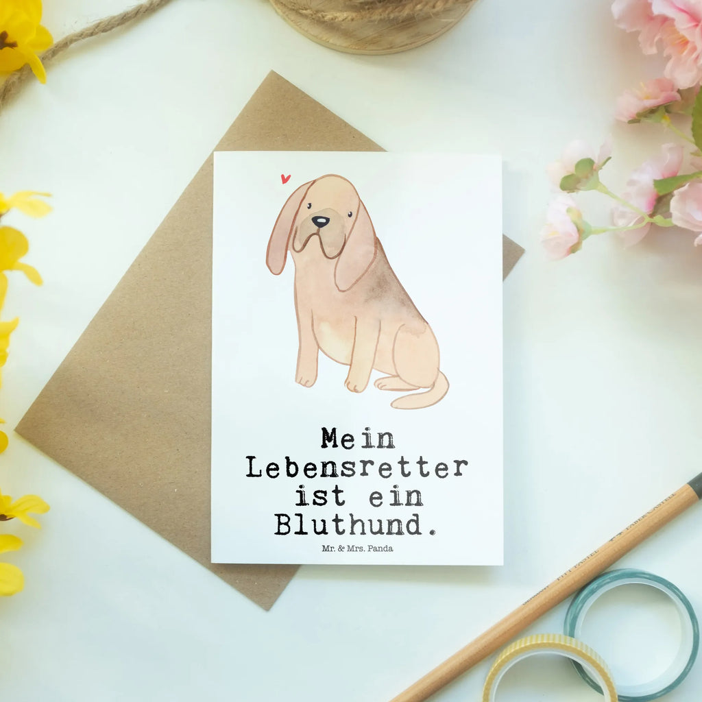 Grußkarte Bloodhound Lebensretter Grußkarte, Glückwunschkarte, Ansichtskarten, Klappkarte, Einladungskarte, Hochzeitskarte, Geburtstagskarte, Karte, Hund, Hunderasse, Rassehund, Hundebesitzer, Geschenk, Tierfreund, Schenken, Welpe, Bluthund, Bloodhound, St. Hubertushund, Chien de Saint Hubert
