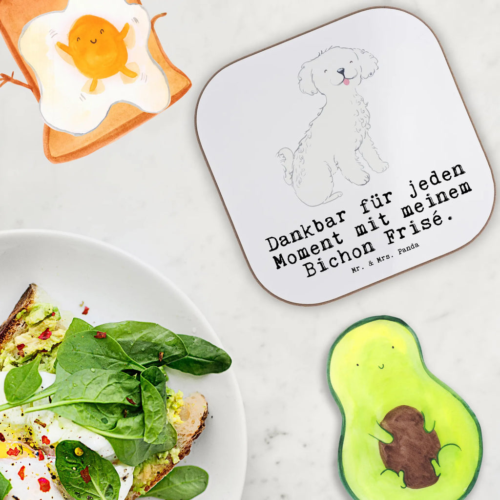 Square coaster Bichon Frise Moment gift, glass coasters, presents, breakfast, gifts, Coasters, party, Dog, dog breed, purebred dog, dog owner, animal lover, giving, puppy