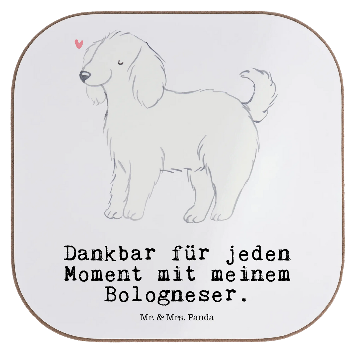 Square coaster Bolognese Moment party, presents, glass coasters, gifts, breakfast, Coasters, gift, Dog, dog breed, purebred dog, dog owner, animal lover, giving, puppy