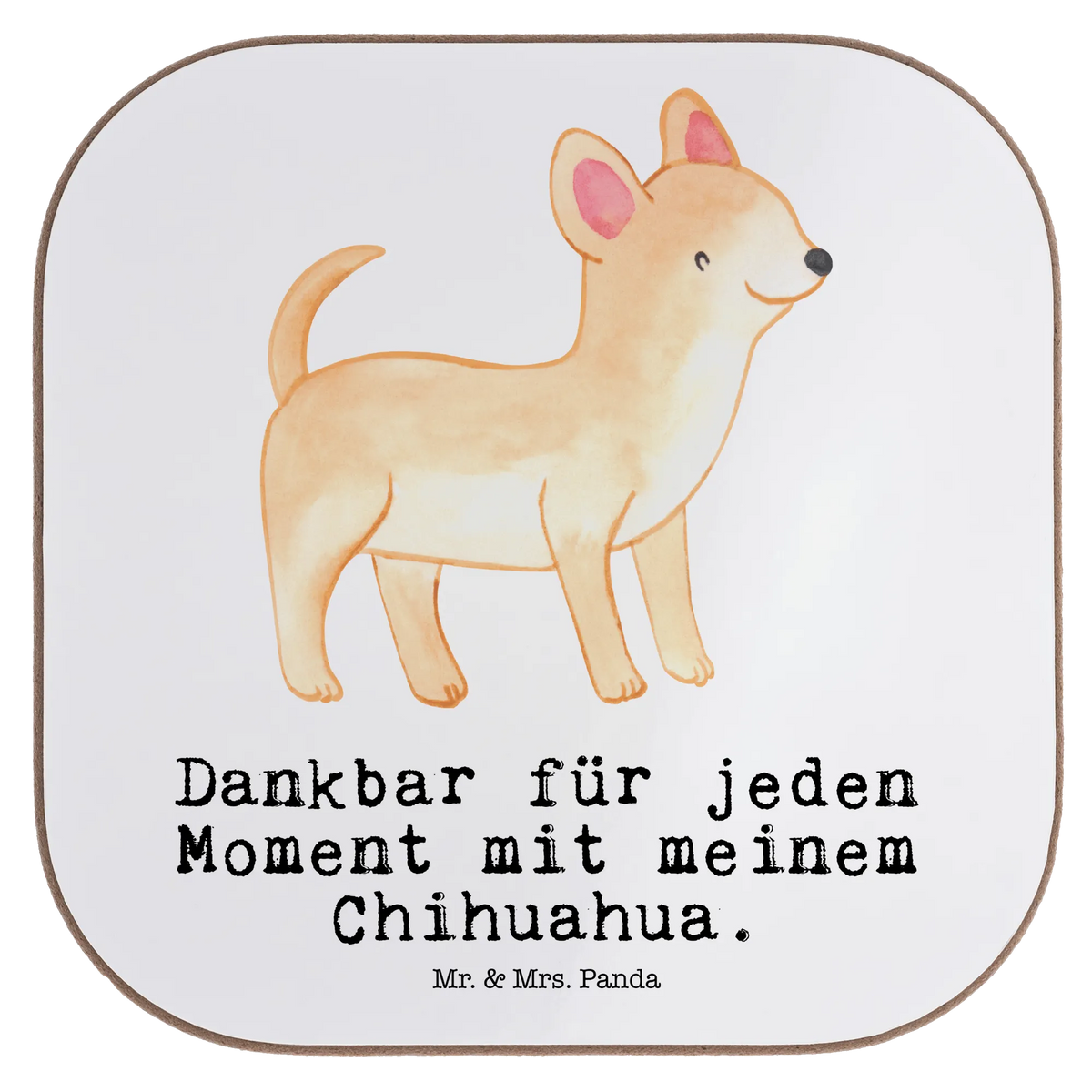 Square coaster Chihuahua moment breakfast, glass coasters, gift, Coasters, party, gifts, presents, Dog, dog breed, purebred dog, dog owner, animal lover, giving, puppy