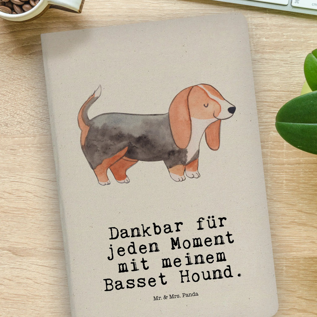 Bawełniany notatnik DIN A4 Basset Hound chwila Pies, rasa psa, pies rasowy, właściciel psa, prezent, miłośnik zwierząt, dawanie, szczeniak