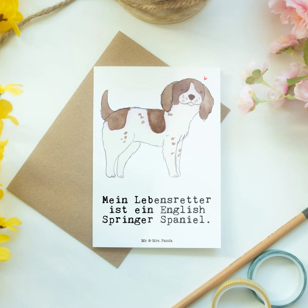 Greetings card English Springer Spaniel Lifesaver folding card, birthday card, wedding card, invitation card, greeting card, Dog, dog breed, purebred dog, dog owner, gift, animal lover, giving, puppy