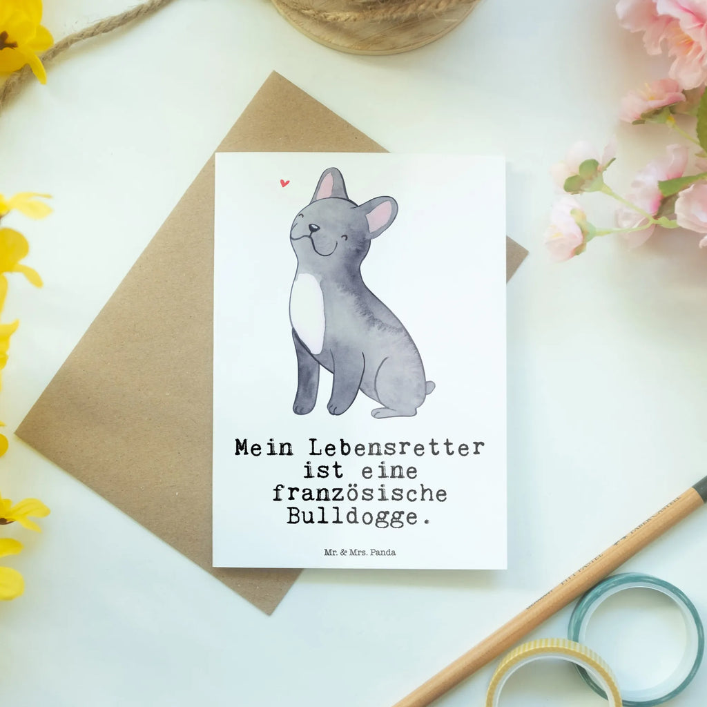 Grußkarte Französische Bulldogge Lebensretter Glückwunschkarte, Einladungskarte, Ansichtskarten, Klappkarte, Geburtstagskarte, Hochzeitskarte, Karte, Grußkarte, Hund, Hunderasse, Rassehund, Hundebesitzer, Geschenk, Tierfreund, Schenken, Welpe, Französische Bulldogge