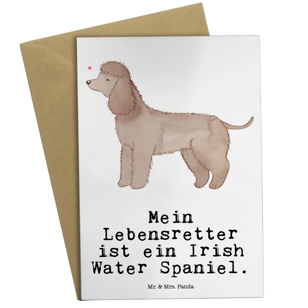 Grußkarte Irish Water Spaniel Lebensretter Einladungskarte, Ansichtskarten, Grußkarte, Hochzeitskarte, Glückwunschkarte, Karte, Geburtstagskarte, Klappkarte, Hund, Hunderasse, Rassehund, Hundebesitzer, Geschenk, Tierfreund, Schenken, Welpe, Jagdhund, Irish Water Spaniel