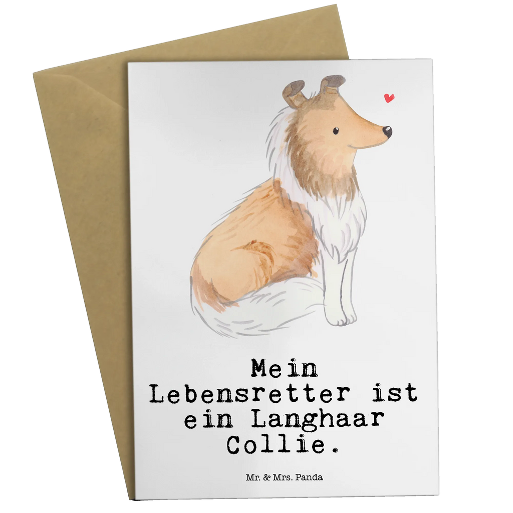 Greetings card Long-haired Collie Lifesaver folding card, wedding card, birthday card, invitation card, greeting card, Dog, dog breed, purebred dog, dog owner, gift, animal lover, giving, puppy
