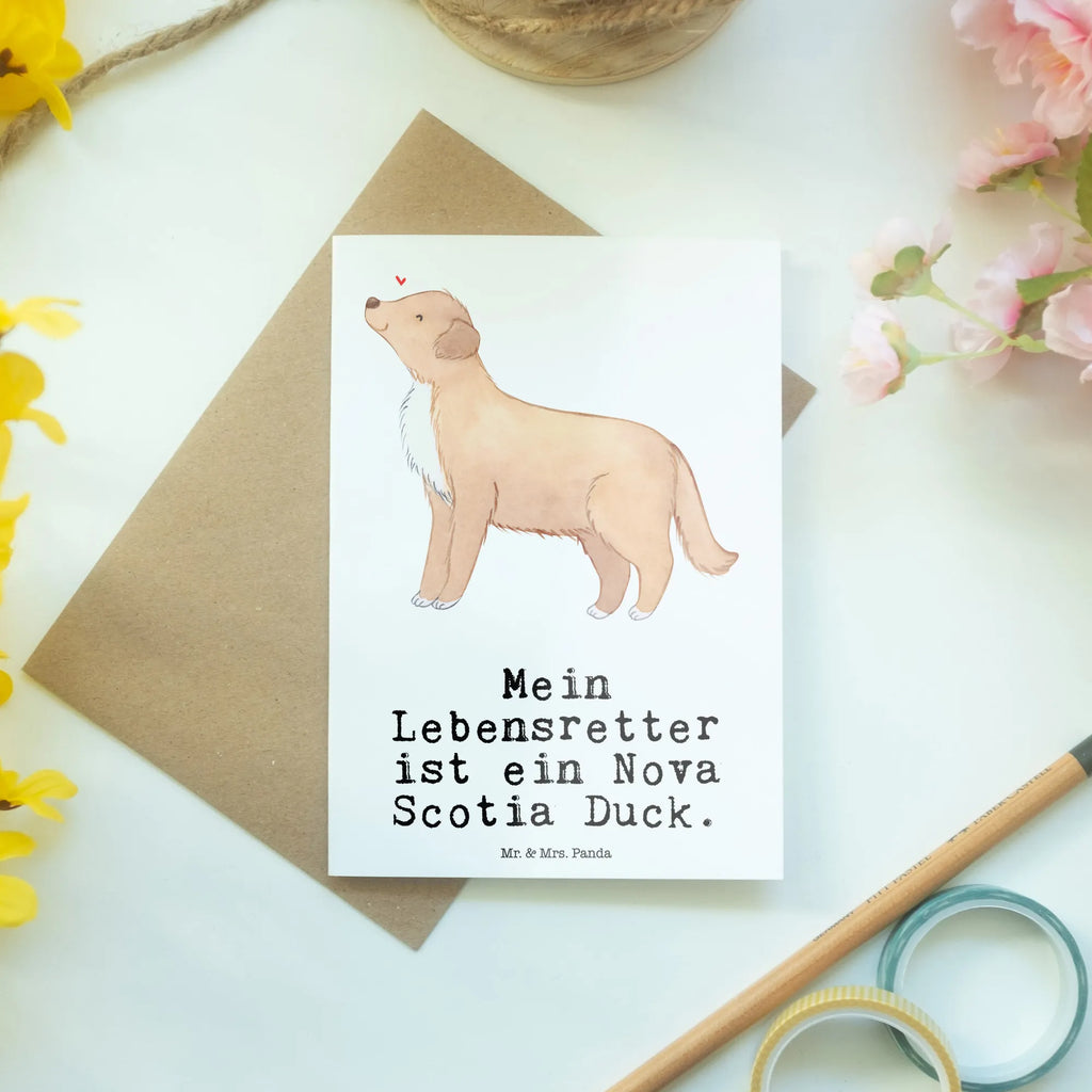 Grußkarte Nova Scotia Duck Lebensretter Klappkarte, Glückwunschkarte, Karte, Grußkarte, Einladungskarte, Ansichtskarten, Hochzeitskarte, Geburtstagskarte, Hund, Hunderasse, Rassehund, Hundebesitzer, Geschenk, Tierfreund, Schenken, Welpe, Nova Scotia Duck Tolling Retriever, Retriever
