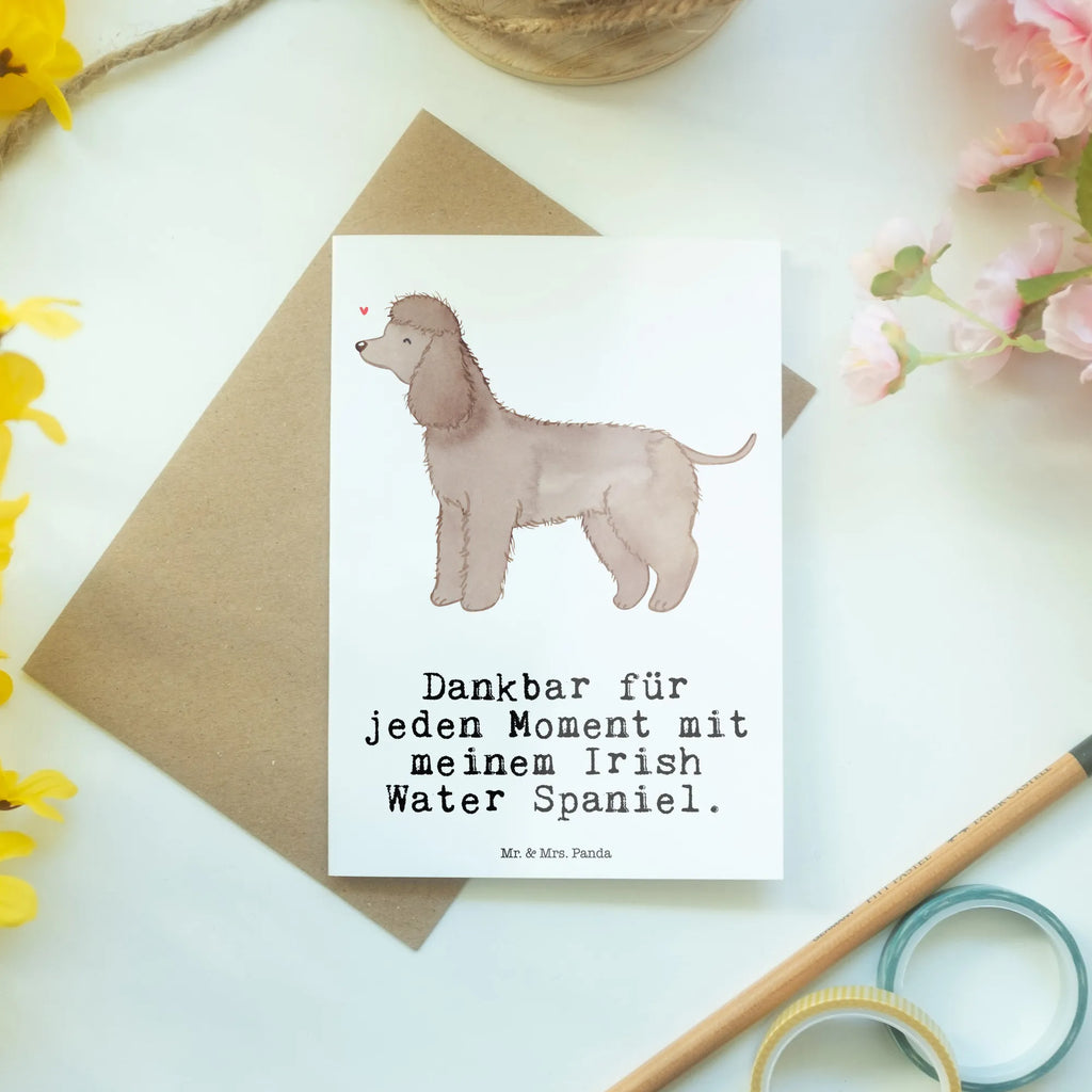 Greetings card Irish Water Spaniel moment folding card, greeting card, birthday card, wedding card, invitation card, Dog, dog breed, purebred dog, dog owner, gift, animal lover, giving, puppy