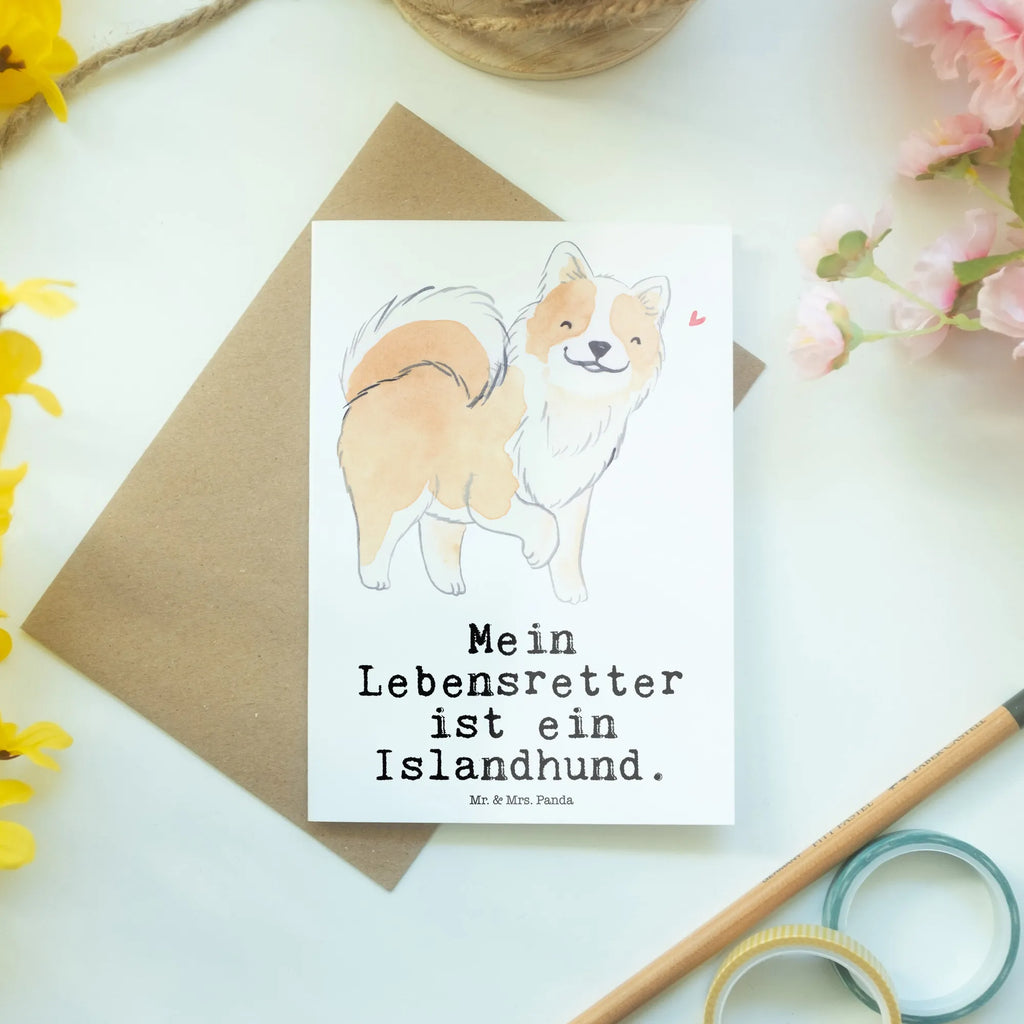 Greetings card Icelandic Sheepdog Lifesaver greeting card, wedding card, birthday card, invitation card, folding card, Dog, dog breed, purebred dog, dog owner, gift, animal lover, giving, puppy