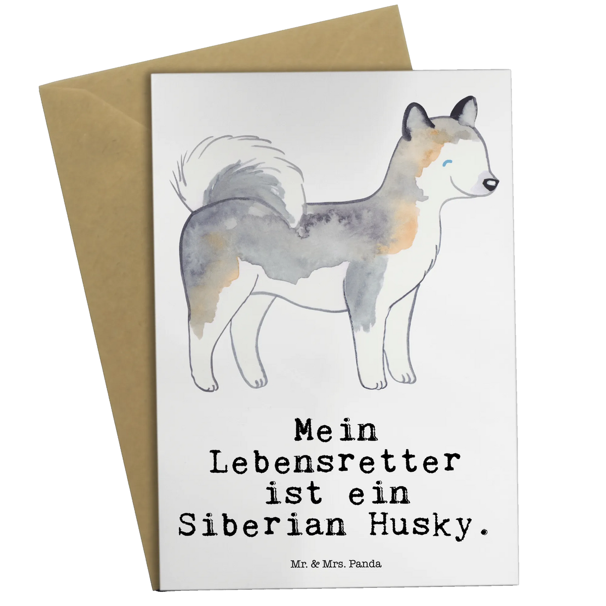 Kartka okolicznościowa Syberyjski husky ratownik Pies, rasa psa, pies rasowy, właściciel psa, prezent, miłośnik zwierząt, dawanie, szczeniak